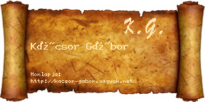 Kácsor Gábor névjegykártya